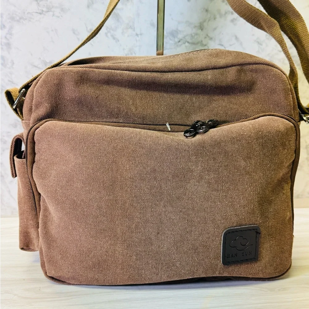 Han Yun Canvas Handbags Shoulder Bag Mens Brown